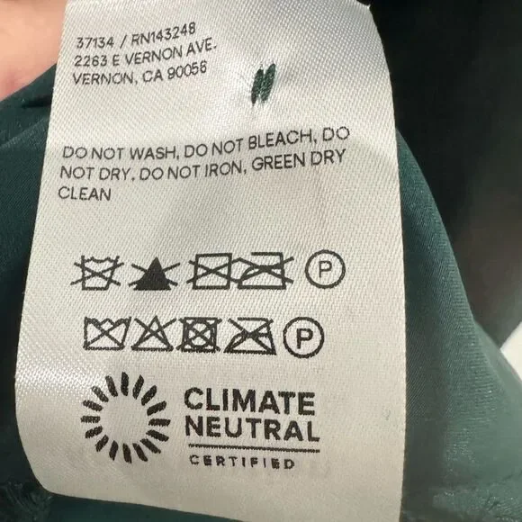 NWT Reformation Poppies silk cutout dress in Forest green - Picture 13 of 13